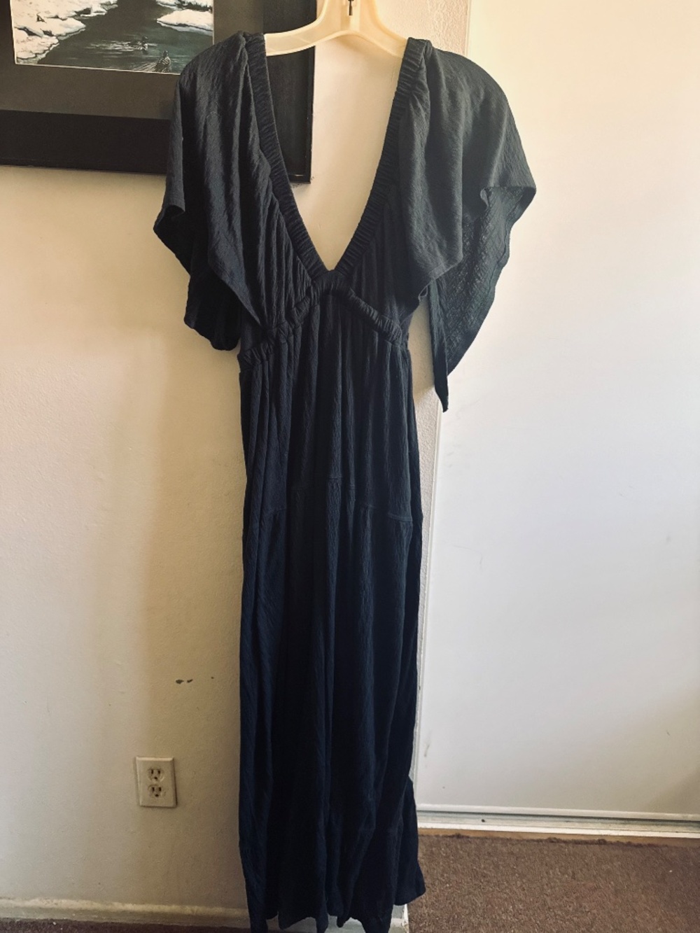 Free People Black Bohemian Style Maxi Dress - Picture 2 of 8